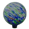 thumbnail image 3 of Northlight 10” Blue and Green Brush Strokes Outdoor Glass Garden Gazing Ball, 3 of 3