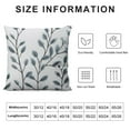 thumbnail image 6 of COMIO  Classical Jacquard Teal Leaf Pattern Square Decorative Throw Pillow Case Cushion Cover  2pc, 6 of 6