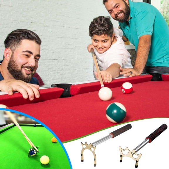 Viflosae Telescopic Pool Cue Holder Stand Stainless Steel Extendable Billiard Stick Rest Rack Adjustable Height Support for Snooker Pool Table Game Room Accessory Portable Folding Storage