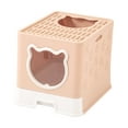 thumbnail image 4 of Hooded Cat Litter Box Detachable Fully Enclosed Cat Toilet Reusable Cat Sand Box pink, 4 of 9