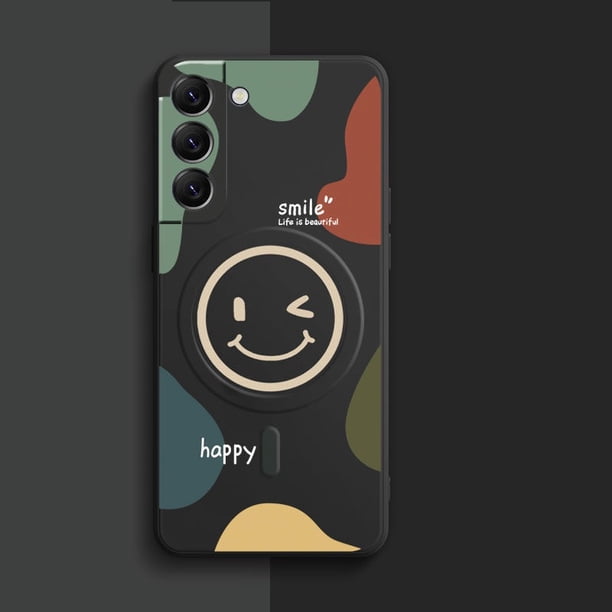 Happy Smile Camouflage Magfit Funda De Silicona Suave De Carga Inalámbrica Para Samsung S23 Ultra/S22 Plus S23 + S22 S22 + Imán