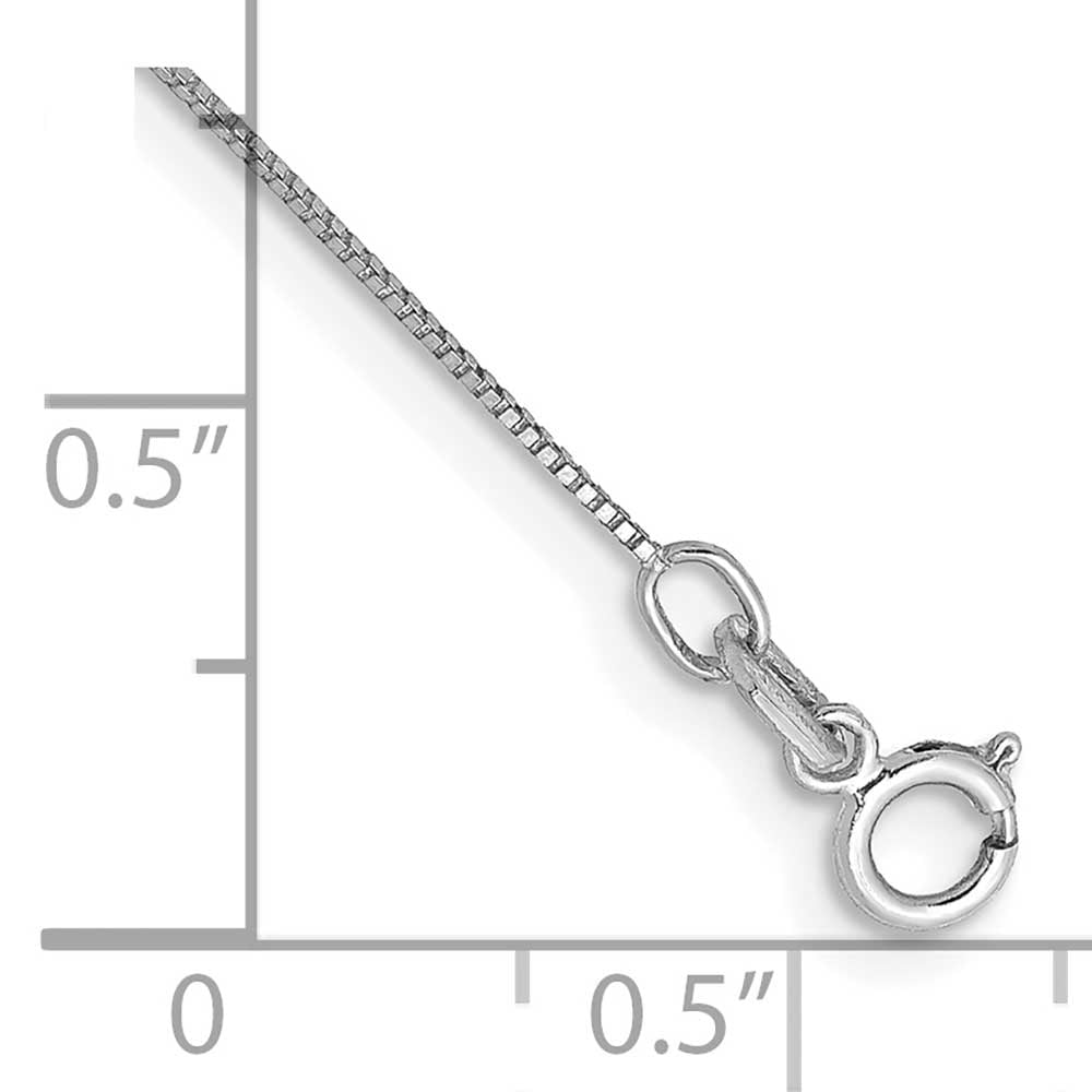Primal Gold 14 Karat White Gold 0.5mm Box with Lobster Clasp Chain Anklet
