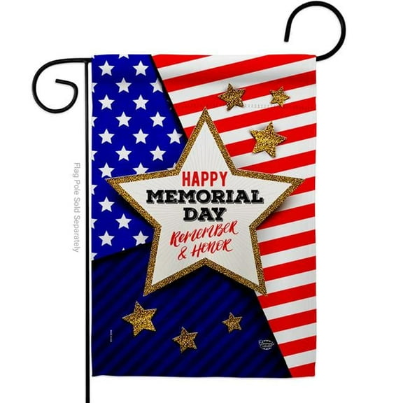 Ornament Collection G192574-BO 13 x 18.5 in. Honor Memorial American Day Vertical Garden Flag with Double-Sided House Decoration Banner Yard Gift
