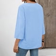 thumbnail image 5 of Vinsonshop Cotton Linen Blouse Travel Clothes Embroidered Boho Tops Floral Blouses Retro Embroidered Boho Loose-fit Cotton Top Trendy Clothes 2026 Linen Tunic Fashion 2026 Sky Blue M, 5 of 7
