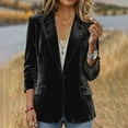thumbnail image 2 of Dasayo Velvet Women's Blazer Black Dressy Fitted Formal Blazer Coat Women L, 2 of 8