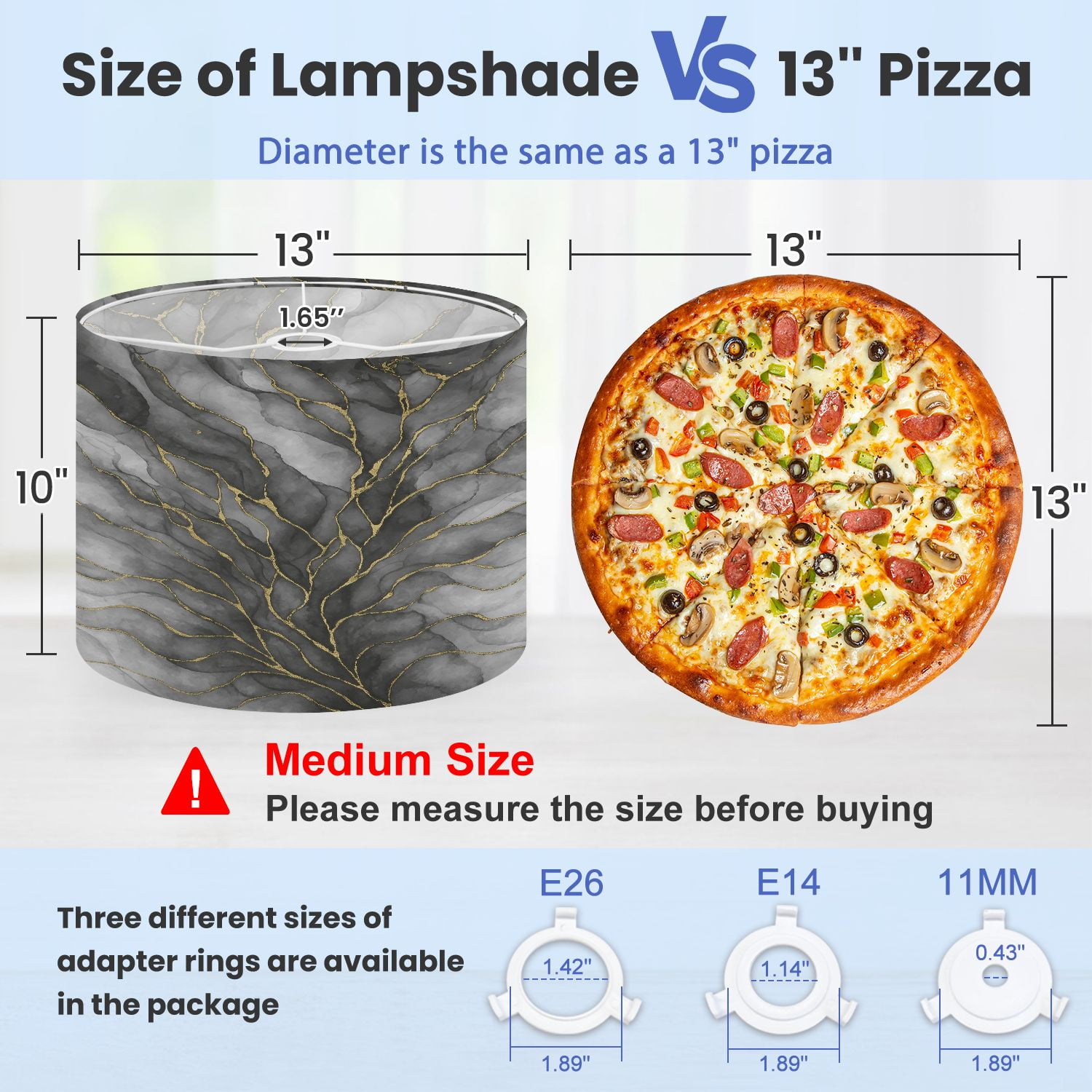 Lampshades 2 Pack Black white watercolor gold glitter Water color alcohol ink splash 13"x13"x10" Light Shade for Table Lamps Floor Lamps Drum Lamp Shades Lampshade Replacement Easy Assembly