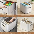 thumbnail image 5 of NTYNTY 6 Pack Small White Plastic Storage Bins with Lids & Handles, 9.84" x 7.09" x 6.3" Stackable Organizer for Crafts & Snacks, 5 of 9