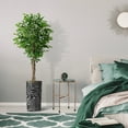 thumbnail image 5 of Artificial Tree in Modern Geometric Pattern Planter, Fake Ficus Silk Tree for Indoor and Outdoor Home Decoration - 75" Overall Tall (Plant Pot Plus Tree), 5 of 5