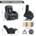 thumbnail image 5 of Power Lift Recliner Chair with Massage and Heat,Faux Leather Soft Chair with USB Charging&Cup Holders, Infinite Position Reclining,Heavy Duty 350 LBS Capacity, 5 of 10