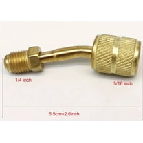 Everwell Brass Curved Valve Adapter for R410a With Depressor Valve