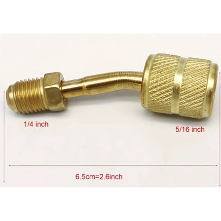 Everwell Brass Curved Valve Adapter for R410a With Depressor Valve