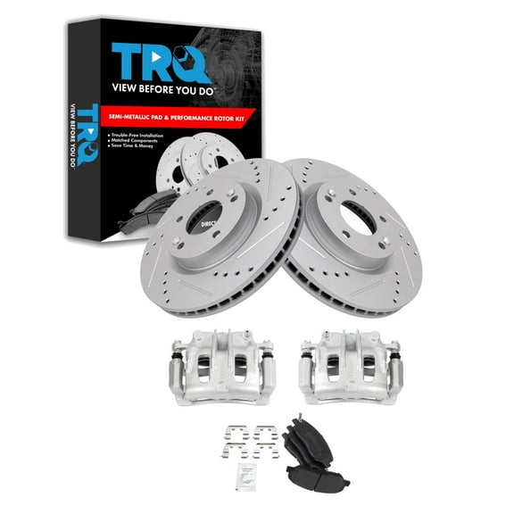 TRQ Performance Front Brake Pad & Rotor Kit BKA35834 Fits Select 2007-2009 Hyundai Santa Fe