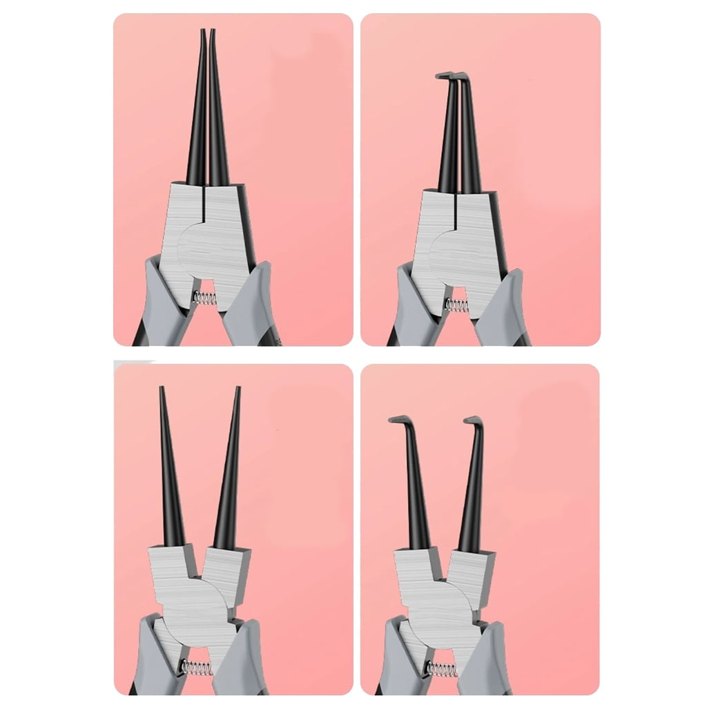 BQBQERT Retaining Rings Pliers Set with Comfortable Grip Handle, 4Pcs for Rings Removal, High Carbon Steel, Includes Pouches