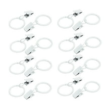Uxcell 16pcs Window Curtain Drapery Clip Rings Fits 25mm Diameter Rods White