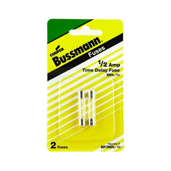 Bussmann BP/MDL-1/2 1/2 Amp Glass Tube Time Delay Fuse 2 Count