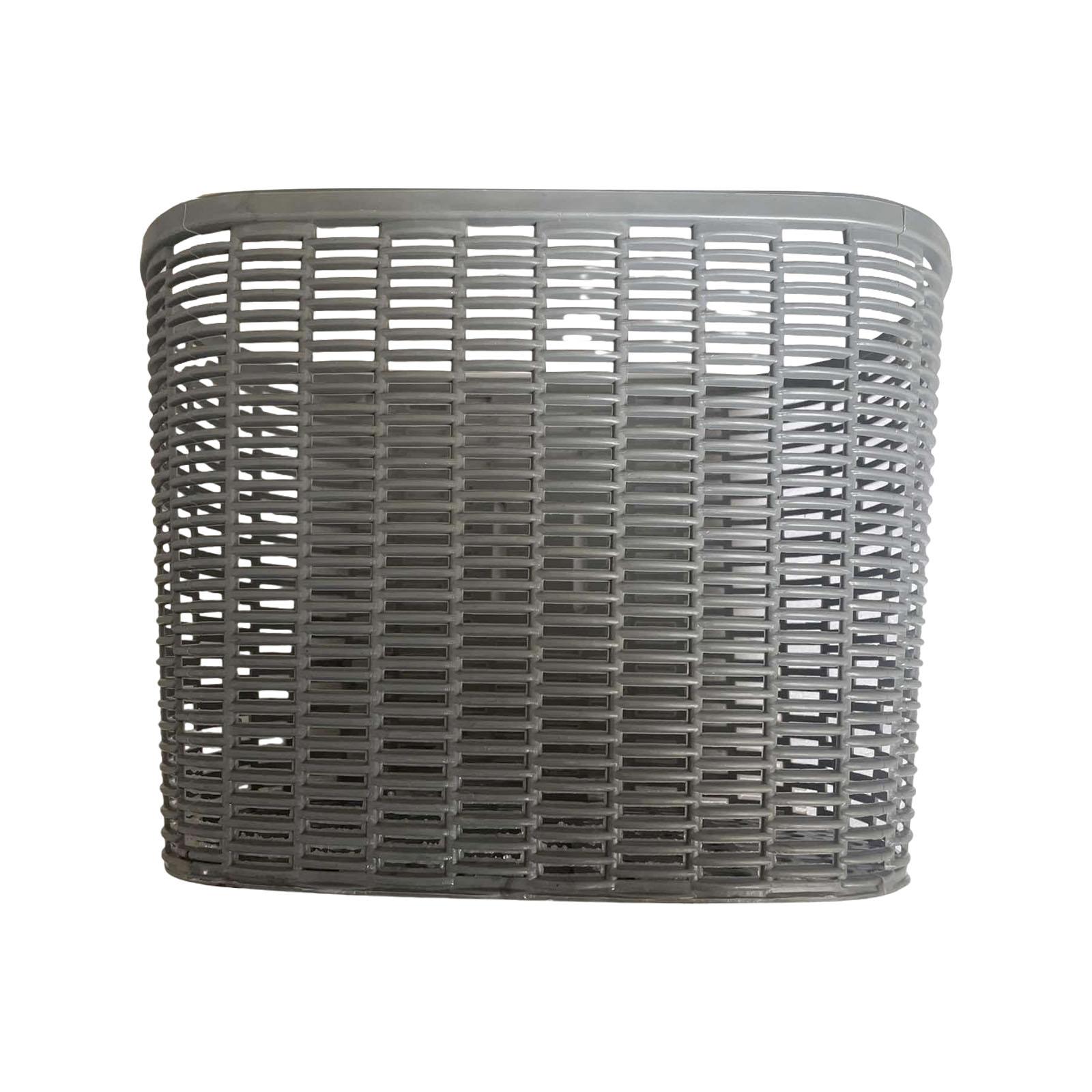 DimyFew Basket Front Detachable Bike Accessories Retro Style Imitation Rattan Most Adult grey