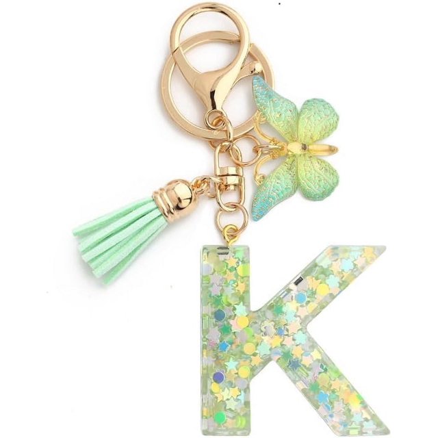 Letter Keychain,26 Letters A-Z Decorative Letter Keychain,Name Keychain for Women Girls Men Teenager Gift