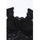 thumbnail image 3 of ABPHQTO Body de mujer con cuello cuadrado festoneado de encaje floral negro, 3 of 5