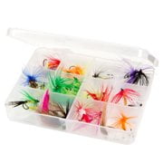 Dry Fly Fishing Lure Kit - Essential Freshwater Hook Tackle Box Assortment for Trout, Salmon or Bass Anglers by Wakeman Outdoors (25 Pieces) - Pack of