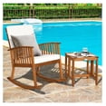 thumbnail image 5 of FASCK 2-Piece Acacia Wood Patio Rocking Chair Set with Table, Natural Wood Outdoor Furniture for Garden Porch Deck, 5 of 9