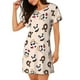 thumbnail image 2 of Fotbe Panda Ice Creams Donuts Bata de Dormir para Mujer con Estampado, Camisón de Algodón de Manga Corta, Ropa de Dormir Casual, 2 of 6