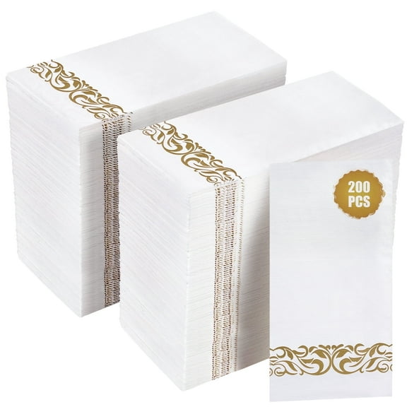 Treamon Linen Feel Paper Napkins, Guest Hand Towels Disposable Guest Towels, 200 Pcs