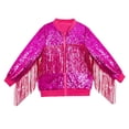 thumbnail image 2 of EnJoCho Girls Zip up Sequins Tassel Jackets Long Sleeve Sparkly Fashion Coats Kids Cute Ribbed Cuf𝖿s School Tops Clothes, 2 of 6