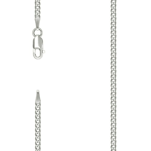 925 Sterling Silver Solid Super Flat Comfort Curb Chain Silver 2.3mm Necklace 20 Inch Chain Necklace for Women and Men