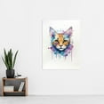 thumbnail image 4 of Savannah Cat Lovers Gift Watercolour Pet Portrait Painting Artwork Extra Large XL Wall Art Poster Print, 4 of 5
