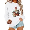 thumbnail image 2 of HOMBOM Womens Crewneck Sweatshirts Holiday Winter Christmas White Santa Merry Gifts Sweatshirt for Adult Xmas, 2 of 6
