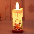thumbnail image 2 of Lámpara De Vela De Simulación Con Patrones De Muñeco De Nieve / Papá Noel Modelado De Simulación Eléctrica Luz De Vela Atmósfera Alimentada Por Batería Lámpara Led Para Festival De Navidad Advancent HA027483-02, 2 of 7