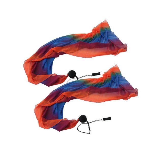 facefd Paire de Voiles Poi Lancer Boules Soie Imitée Chaîne Réglable pour Danse du Ventre 6