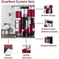 thumbnail image 2 of Modern Geometric Shower Curtain Red,RED and Black White Waterproof Shower Curtain Set for Bathroom Restroom with 12 Metal Hooks, 72 x 72 inch, 2 of 6