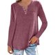 thumbnail image 3 of Gibobby Blusa Termica Blusa Mujer Casual Color Soild Long Fashion T-shirt Collar Tops Manga Mujer Blusa（Vino， XXL), 3 of 5