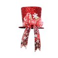 thumbnail image 2 of HLONK Leg Red Tree Top Hat Fabric Bow Compression Folding Christmas Tree Top Hat, 2 of 5