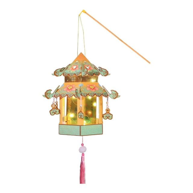 Conjunto de accesorios de decoración para festivales de artesanía de linternas chinas Estilo D