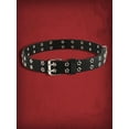 thumbnail image 2 of YooGuoGuo Women's Double Grommet PU Leather Belt Punk Buckle Waist Belts, 2 of 7
