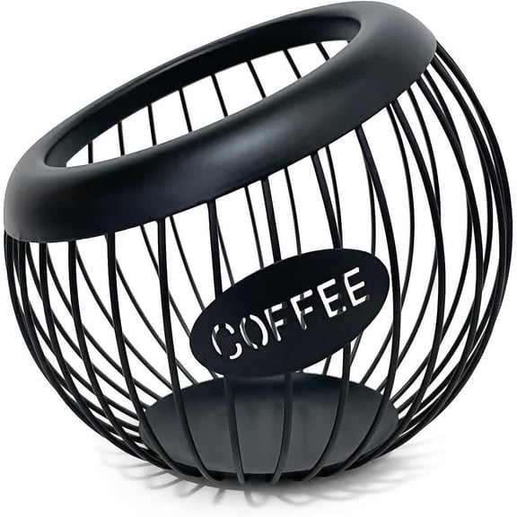 Coffee Pod Holder,K Cup Holders for Counter,Coffee Bar Accessories & Decor,Large Capacity Keurig K-cup Organizer, Nespresso Vertuo Station Organizer,Metal Pods Storage (Black)