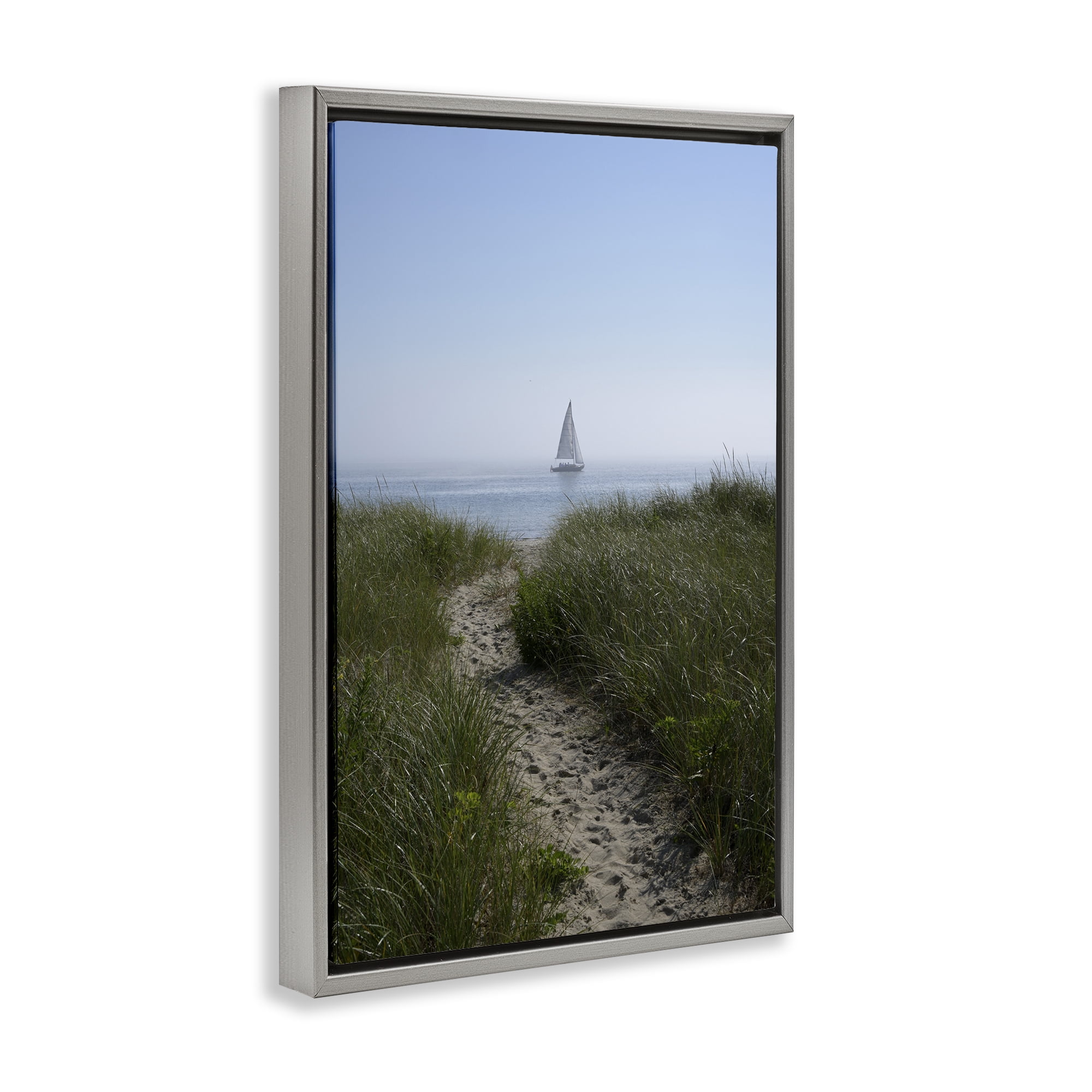 Stupell Industries Path to Morning Sail Gray Framed Floater Canvas Wall Art, design by JLM Photographs