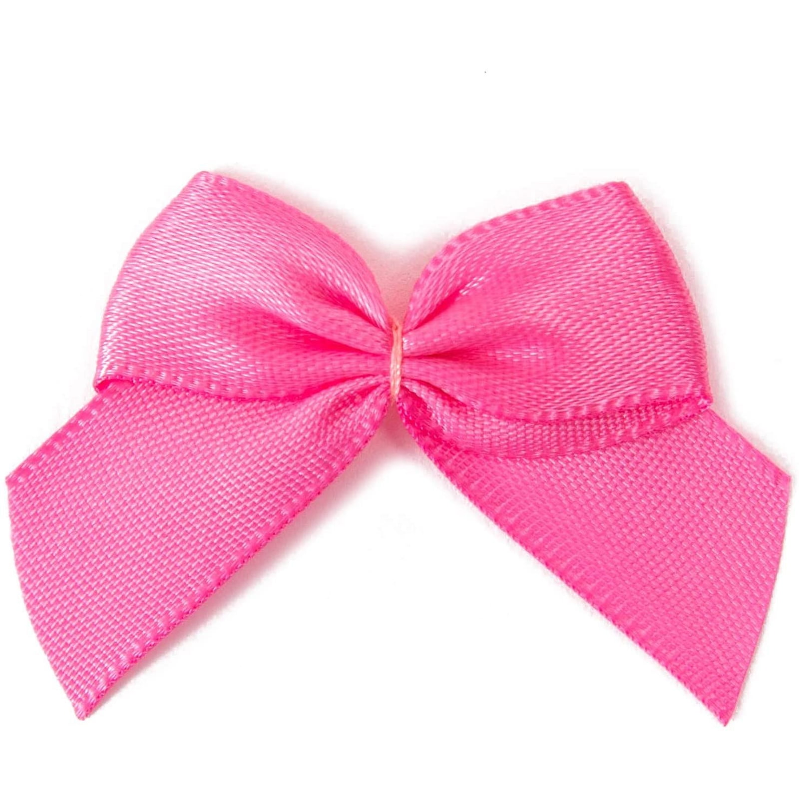 Hot Pink – 5cm Satin Ribbon Bow – (Self Adhesive) – 12 Pack