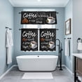thumbnail image 4 of Coffee Beans Curtain Valances Set Coffee Cup Letterings Art Print Kitchen Curtains 24&nbsp;inch Length Rod Pocket Valance and Tiers 3 Piece Set Bedroom Bathroom Laundry Decor, 4 of 9