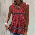 thumbnail image 2 of Birdeem Mode Femme Été Sans Manches Col en V Chandail Imprimé Blouse Décontractée, 2 of 6