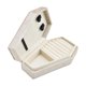 thumbnail image 1 of Caja de joyería de terciopelo, estuche portátil para guardar pendientes, collares y joyas, estuche protector de viaje para beige, 1 of 9