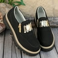 thumbnail image 5 of Dakaela Womens Loafer Shoes Platform Chunky Penny Loafers Lug Sole Slip on Work Office Business Casual Dress Shoes Black 6, 5 of 8