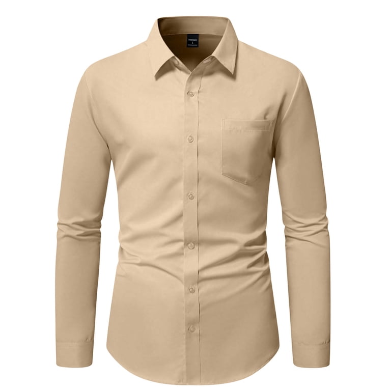 Lcziwo Men's Slim Fit Dress Shirt Regular Fit Business Tucked Formal Shirts Pockets Solid Color Work Tops Khaki XL, Bronze Lcziwo Men's Slim Fit Dress Shirt Regular Fit Business Tucked Formal Shirts Pockets Solid Color Work Tops Khaki XL, Bronze