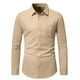 thumbnail image 4 of pstuiky camisa de manga larga para hombre, Camisa informal de manga larga con solapa y botones en color liso para hombre, estilo ejecutivo. Tops de talla grande para hombre m, 4 of 9