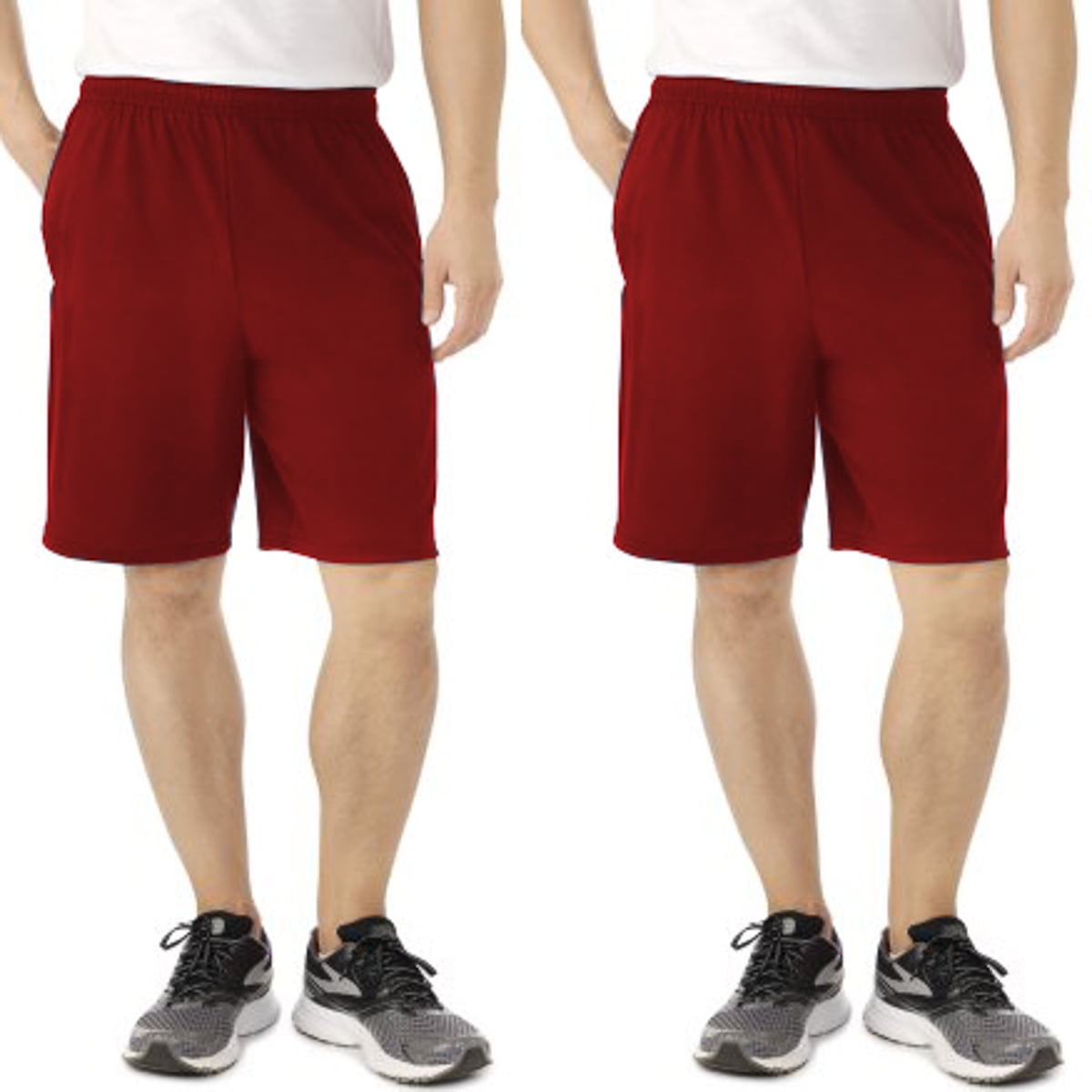 Fruit Of The Loom (2 Pack) Tagless Mens Shorts With Pockets 9 Inch