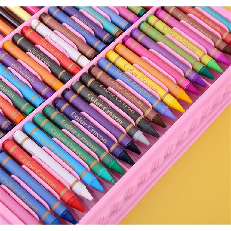 168pcs Drawing Pen Art Set Kit Painting Sketching Color Pencils Crayon Oil  Pastel Water Color Glue with Case for Children Kids