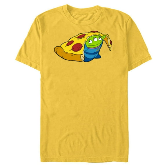 Disney and Pixar’s Toy Story Alien Pizza - Short Sleeve Blended T-Shirt for Adults - Customized-Yellow