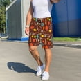 thumbnail image 6 of Logiee Retro Coffee Print Men's Pajama Shorts with Drawstring & Pockets,Sleep Shorts for Men,Sleepwear Bottoms,Elastic Waistband Loungewear-XX-Large, 6 of 6
